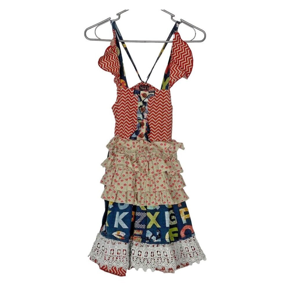 MUSTARD PIE Girls‎ Alphabet Dress Size 10 Multicolor Summer Ruffle 4a-17